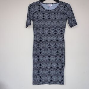 LuLaRoe Julia Bodycon Mandala Print Dress Women’s XS Slinky Fitted Sexy Pencil
